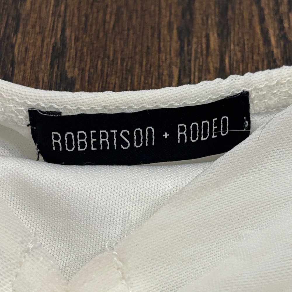 Robertson + Rodeo Women’s Cream Ruched Blouse Size Small - Picture 4 of 5